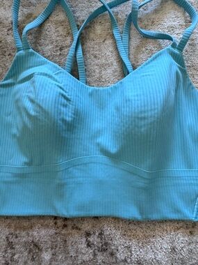 Light Blue Ribbed Strappy Bralette